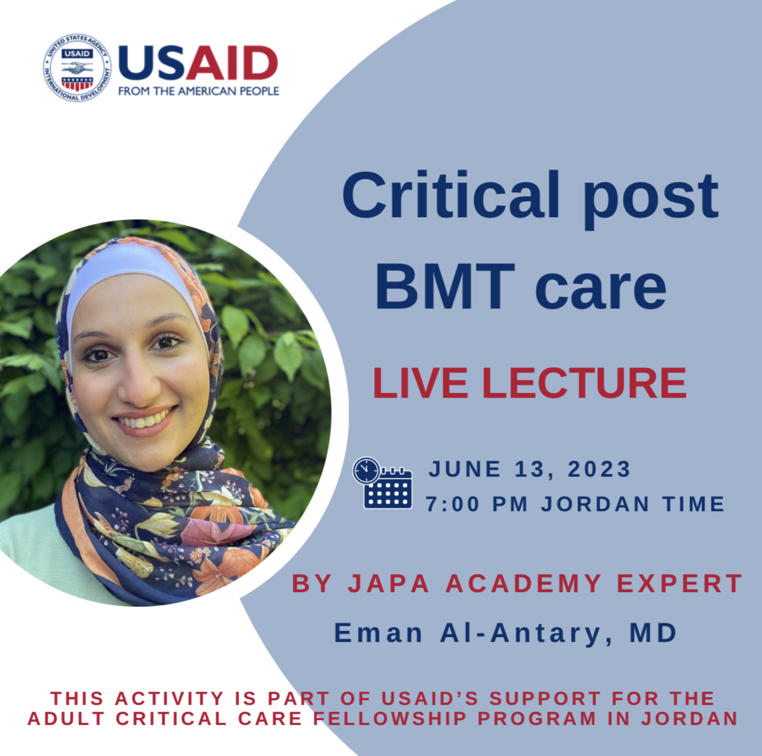 "Critical Post BMT Care (PICU)” Live Lecture
