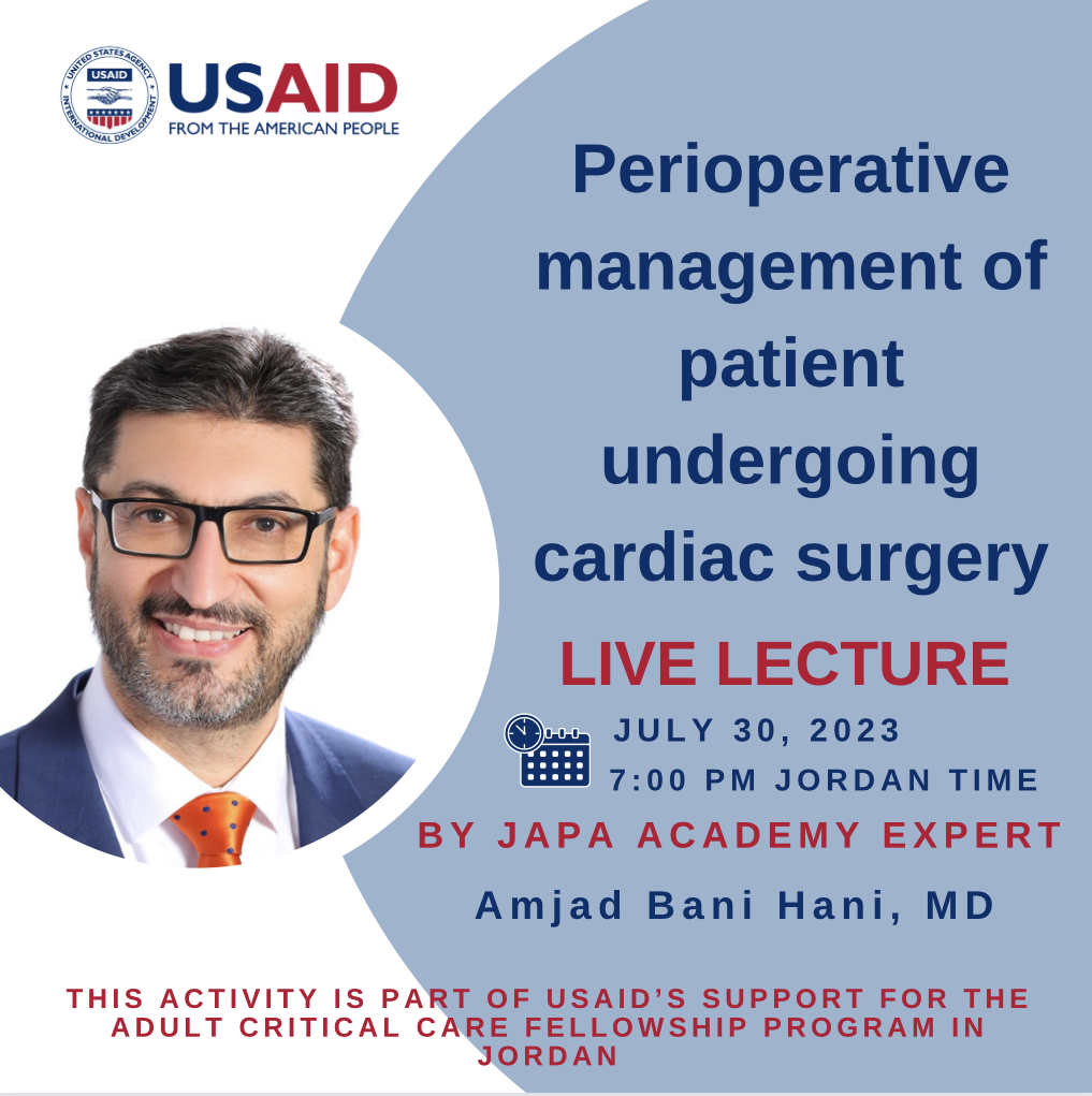 "Perioperative Management of Patient Undergoing Cardiac Surgery" Live Lecture