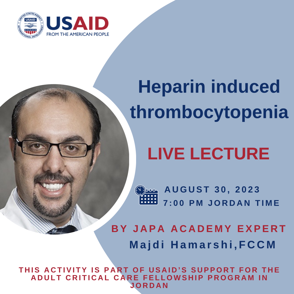 “Heparin Induced Thrombocytopenia” Live Lecture