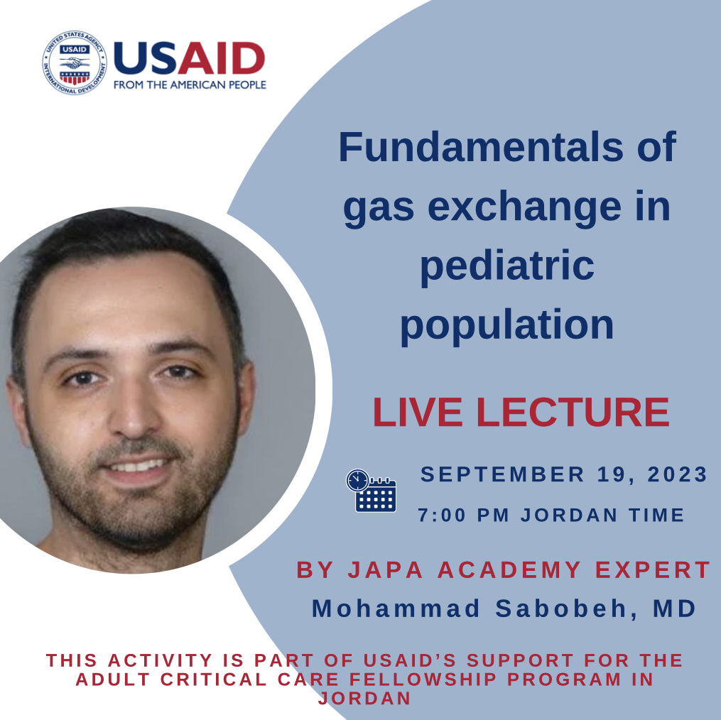 “Fundamentals of Gas Exchange in Pediatric Population” Live Lecture